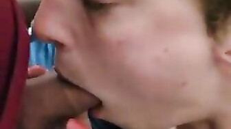 Nikki deepthroats with eye contact