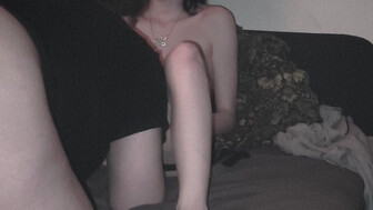 18 year old petite gf teaching cuck how to suck dildo