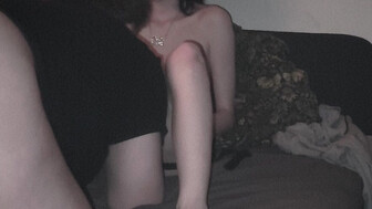 18 year old petite gf teaching cuck how to suck dildo