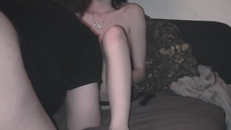 18 year old petite gf teaching cuck how to suck dildo