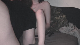 18 year old petite gf teaching cuck how to suck dildo