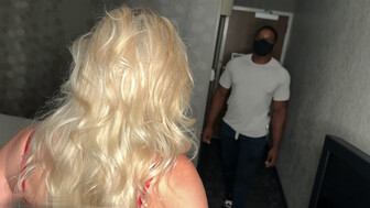 Pretty cuckold blonde in sexy lingerie gone wild with strong younger BBC lover