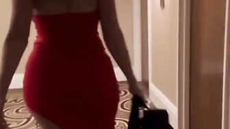 Sexy blonde hoteife in red dress fucked hard by bbc