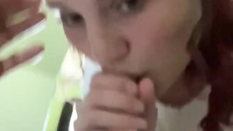 Pretty white girl eats Big black dick makes it feel so good