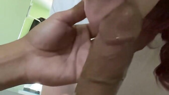 Pretty white girl eats Big black dick makes it feel so good