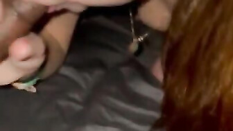 Beautiful white girl sucks black dick