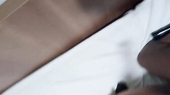 Naughty BBC slut is put on a leash by her  black owner