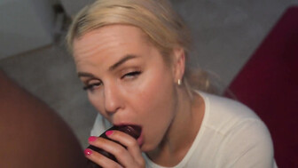 Sexy blonde sucks BBC