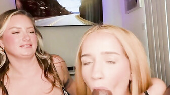 A big black tool made two blonde girls happy