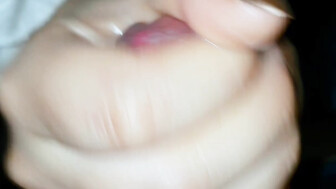 Romanian whore with gold nails jerks off a small cock