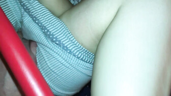 Romanian whore fucked by a small cock with feet tied to a broomstick