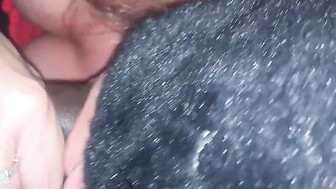 Petite blindfolded white girl loves black dick