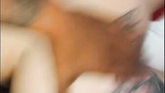 Thick white hottie taking Black dick