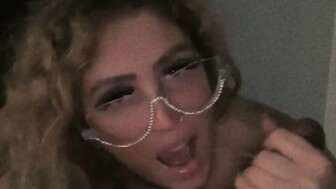 Hot blonde teases BBC by sucking his cock making him throb