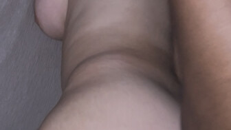 Black guy holds white submissive wife face down with foot pushing bbc deep inside