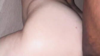 Black guy holds white submissive wife face down with foot pushing bbc deep inside