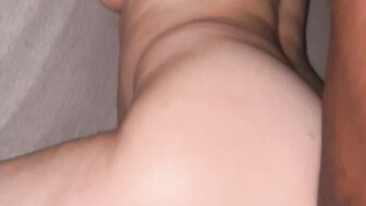 Black guy holds white submissive wife face down with foot pushing bbc deep inside