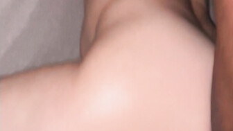 Black guy holds white submissive wife face down with foot pushing bbc deep inside