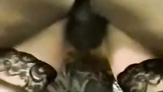 Beautiful Blonde sucking and riding young black stud