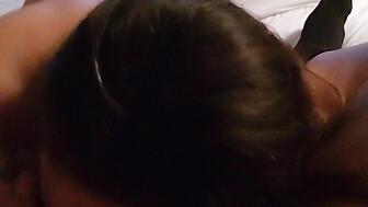 Milf snacking on my black balls