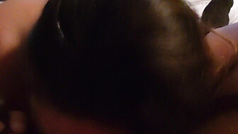 Milf snacking on my black balls