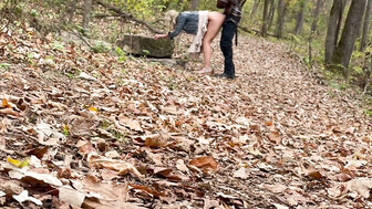 Hot MILF fucked by a strong BBC lover in the woods