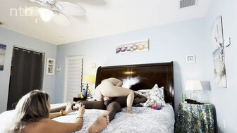 Two Asian girls had fun with this big black guy