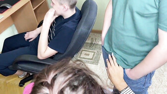 Hot Girl Fucked While Amateur Cuckold Sees Movie