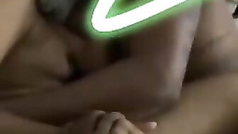 wife hold hand with bull