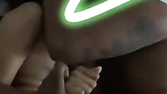 wife hold hand with bull