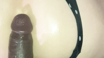 Snowbunny takes BBC Dildo Doggystyle