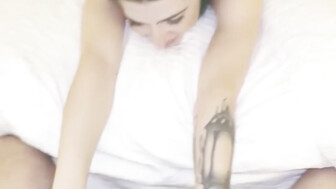 Two slutty white girls and two huge BBC guys