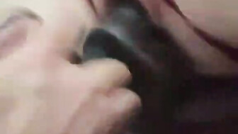 Cumming on bbc dildo
