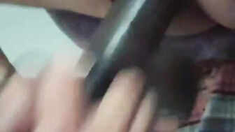 Cumming on bbc dildo