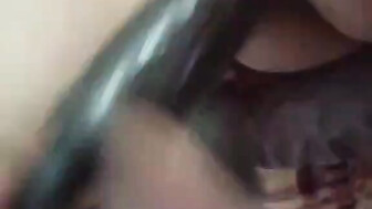 Cumming on bbc dildo