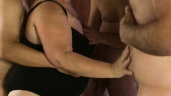 Liz busy with interracial gang bang and loving it!