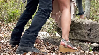 My beautiful wife fucks a black boyfriend in the woods