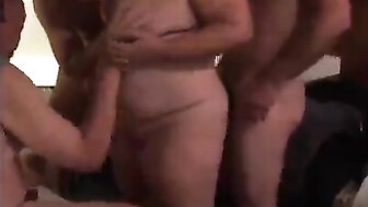 Liz busy being hot with 4 men gang bang