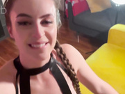 Freshly married cuckold brunette swallows loads from hubby and bbc bull