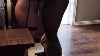 Cuckold white wife gets showered with bbc cum all over her booty ass