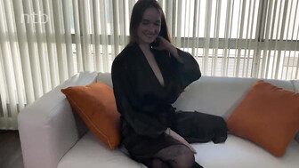 Pretty white chick with big boobs and dom BBC bull