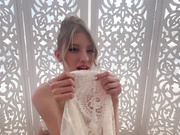 Pale skinned white babe got "married" to that enormous black dong