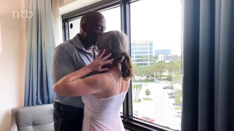 Sexy blond cuckold white milf takes massive bbc creampie inside her pussy