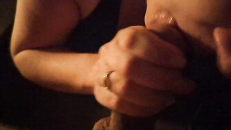 Hubby waits while his wife milks my cock