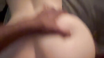 Hot blonde pussy creams on huge black dick