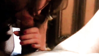 Horny Wife sucking  after party Hot blowjob