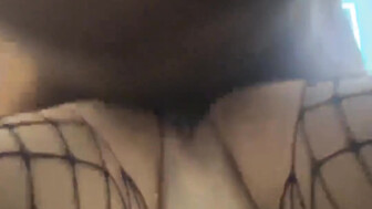 Sexy brunette girl sucking and fucking this black giant