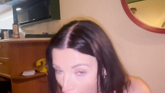Lovely brunette wife served a huge black cock