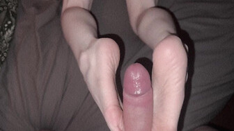 18 year old gf stroking my cock with her pretty feet (footjob)