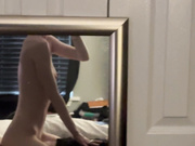 18 year old petite gf riding my cock in mirror